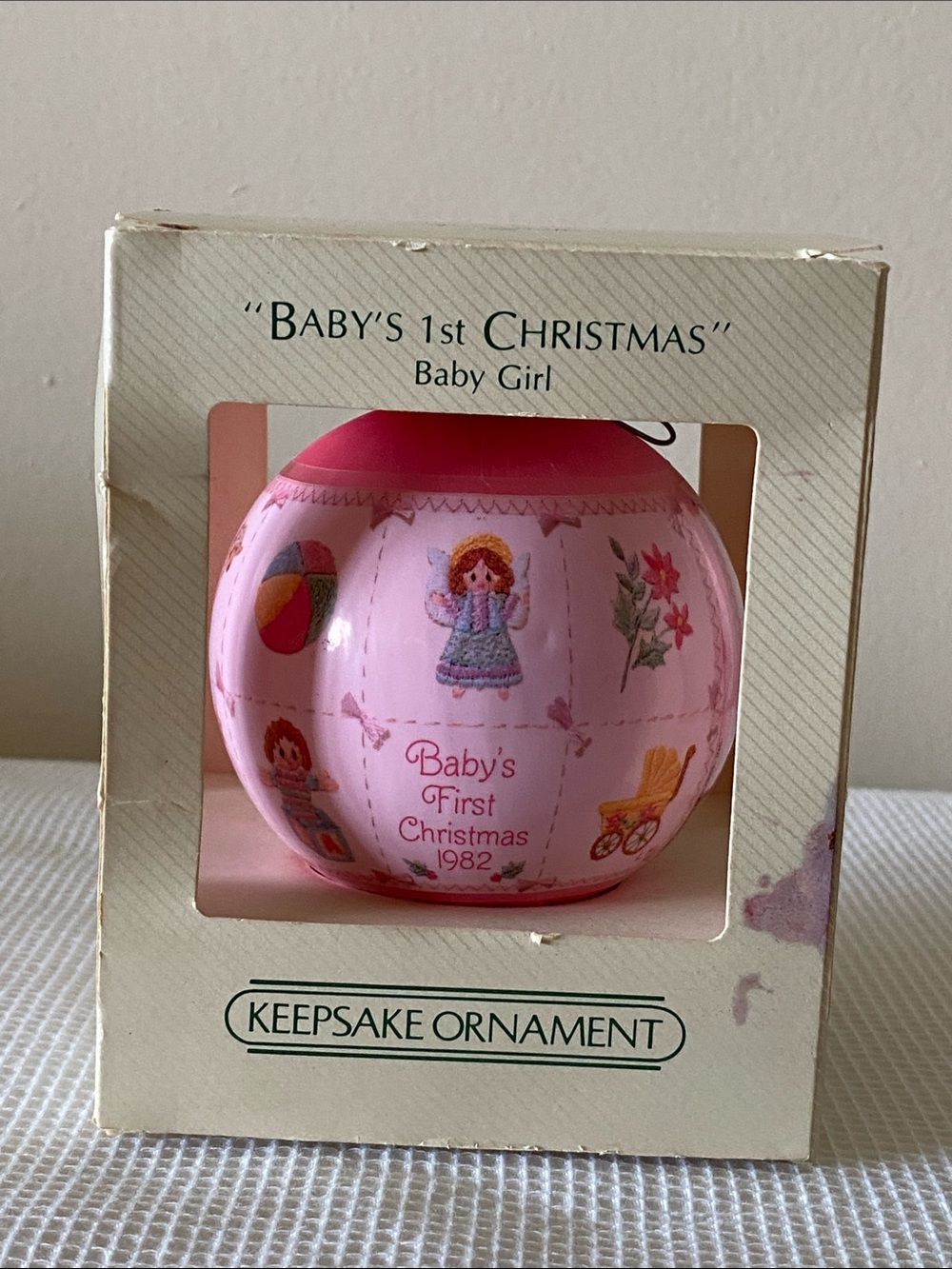 Hallmark 1982 Baby’s 1st Christmas Pink Keepsake Ornament OS - Picture 10 of 10